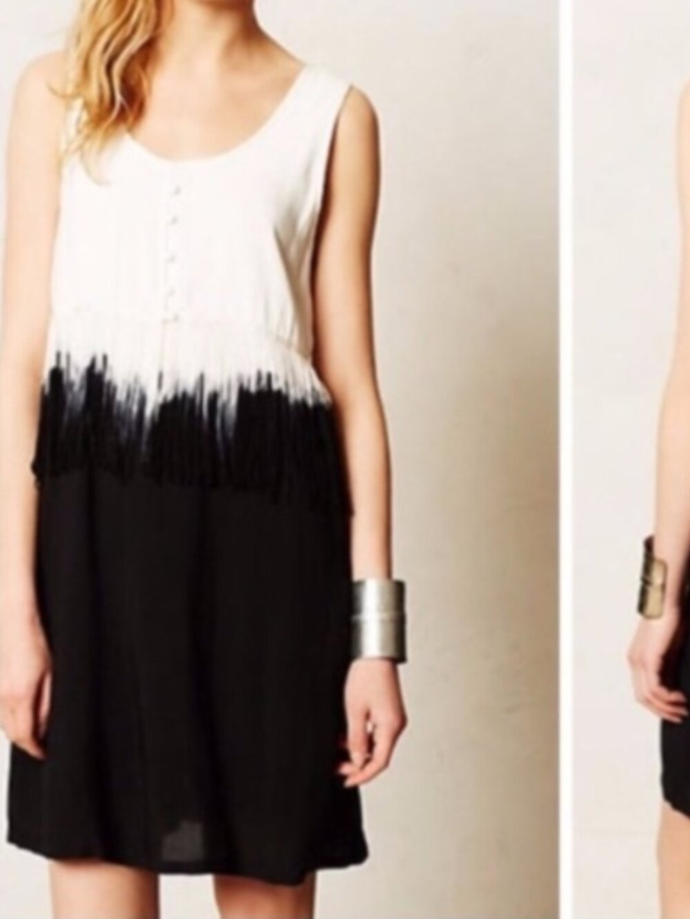 NWT Anthropologie Maeve Cotton Fringe Dip Dye Ombre Tassel Dress Sz Small